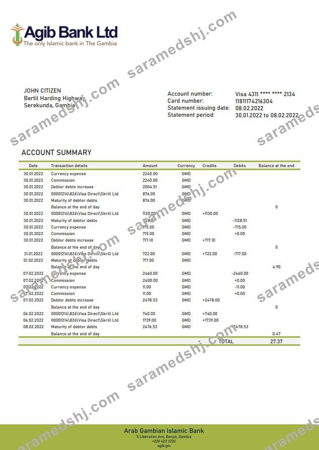 Gambia Arab Gambian Islamic Bank statement.doc